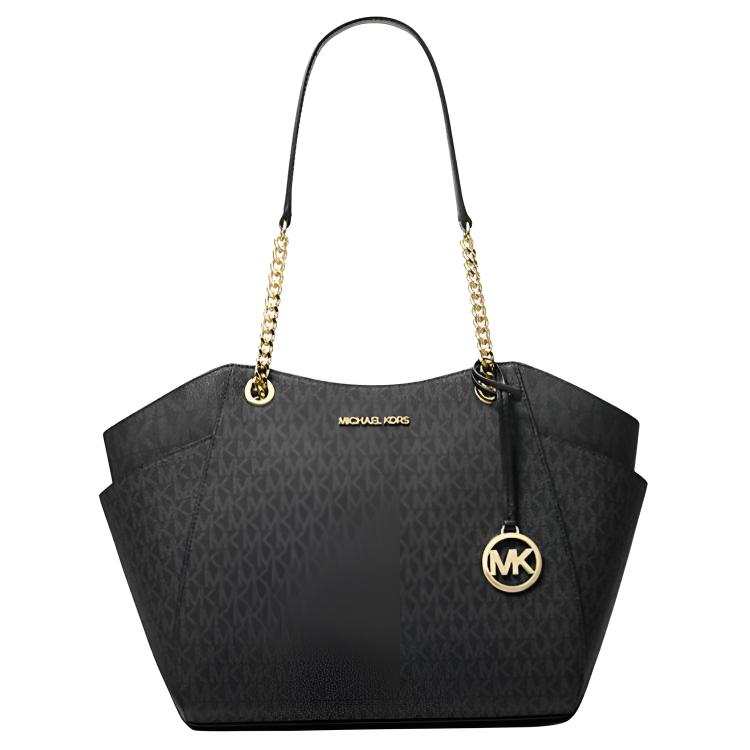 MICHAEL KORS Jet Set Coated Canvas Tote Bag, Shoulder Bag Large Women's Black