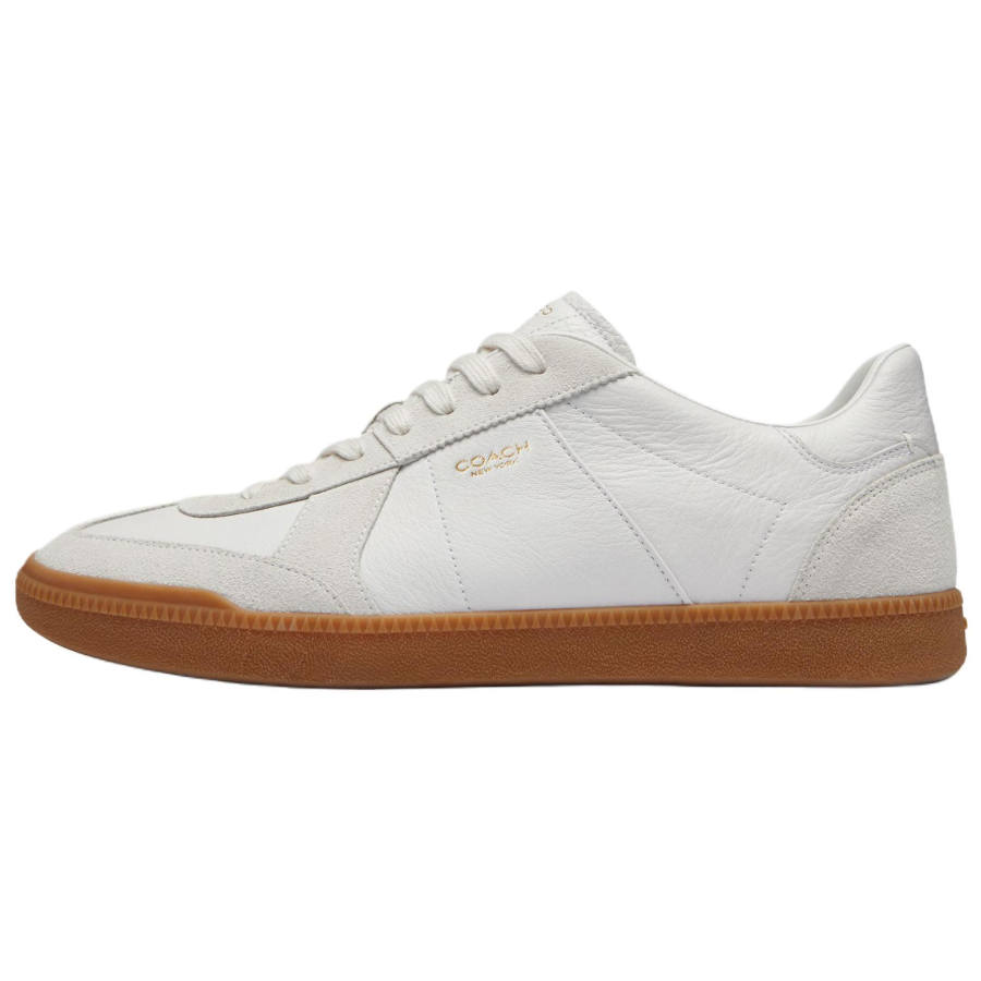 COACH Ellis Cow Leather Low top Skateboard Shoes Men's Bright White