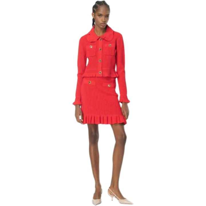 PINKO PINKO Ruffle hem Knitted Miniskirt