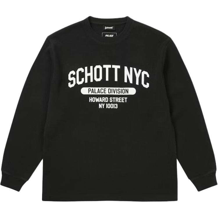PALACE x Schott N.Y.C. SS26 SCHOTT WAFFLE LONGSLEEVE T Shirt Unisex