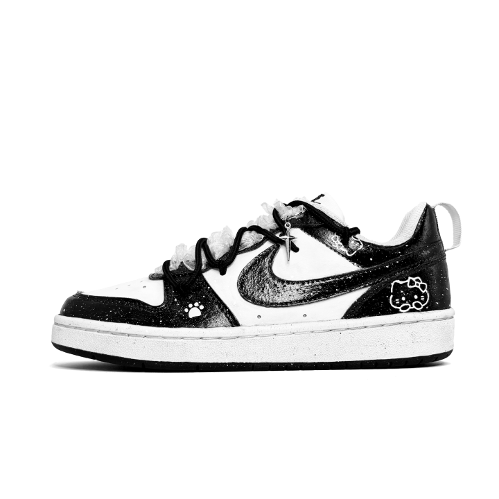 Nike Nike Court Borough Lace Kitten, Cute, Cute Pet Design Synthetic Leather Slip Resistant Slip Resistant Low top