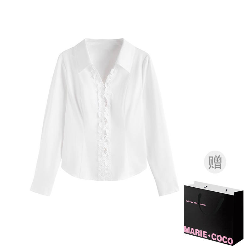 MARIE·COCO Shirts Women's White Shirt Lapel Moderate Shirt
