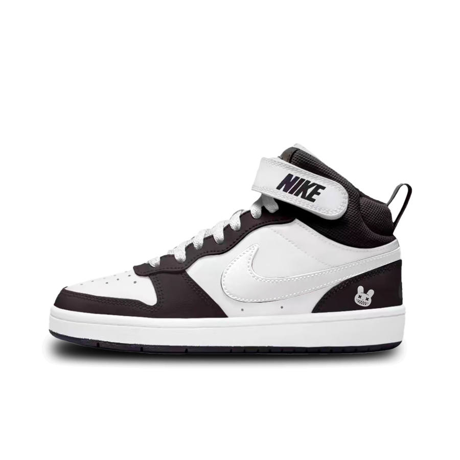 Nike Nike Court Borough 2 Gothic Rabbit Leather Abrasion Resistant Slip Resistant Mid top Kids' Skateboarding Shoes