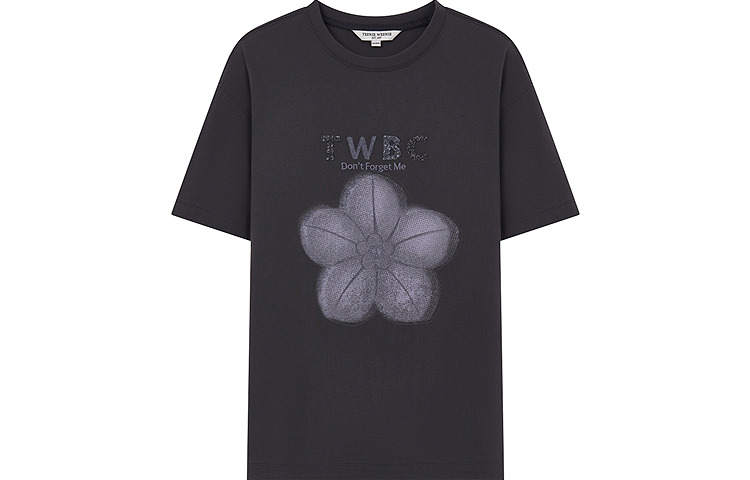 Teenie Weenie T Shirts Women's Coal Gray Crew Neck Moderate Straight Fit