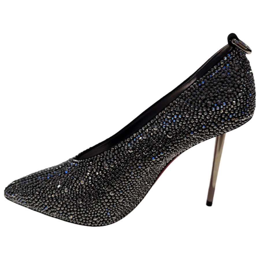 Christian Louboutin CL Leather Slim Heel High Heels 10cm Women's Black