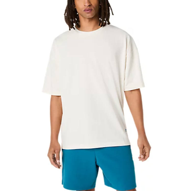 ASICS T Shirts Unisex Butter/Tokyo Crew Neck Moderate Straight Fit