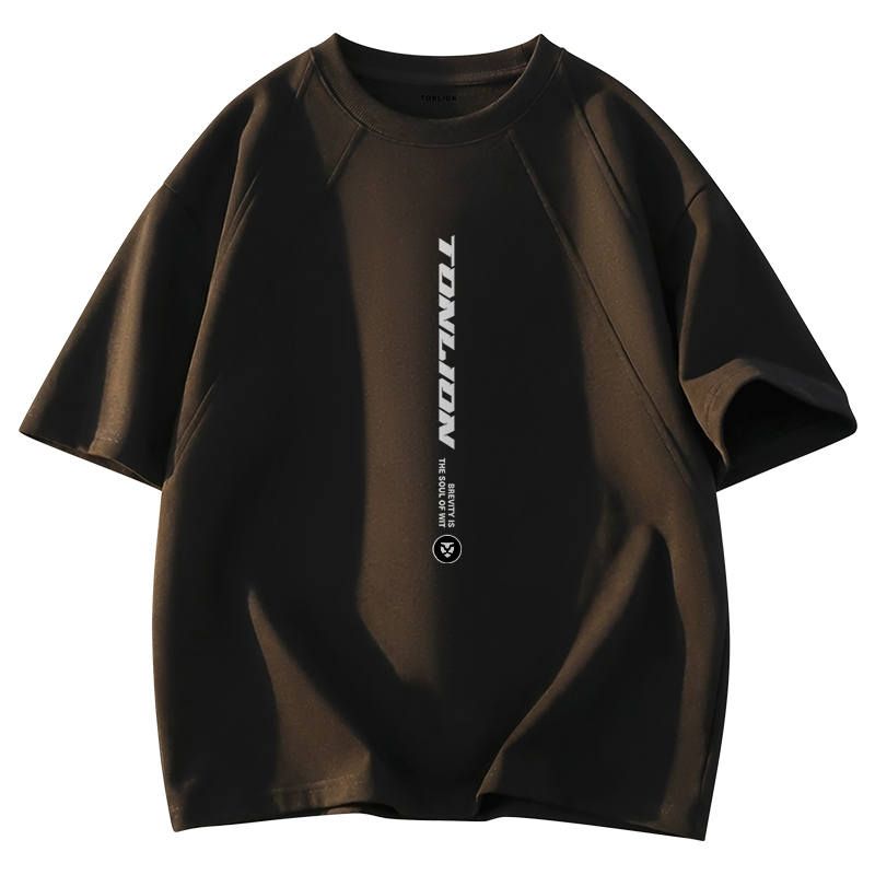 Tonlion T Shirts Unisex Crew Neck Moderate Heavyweight