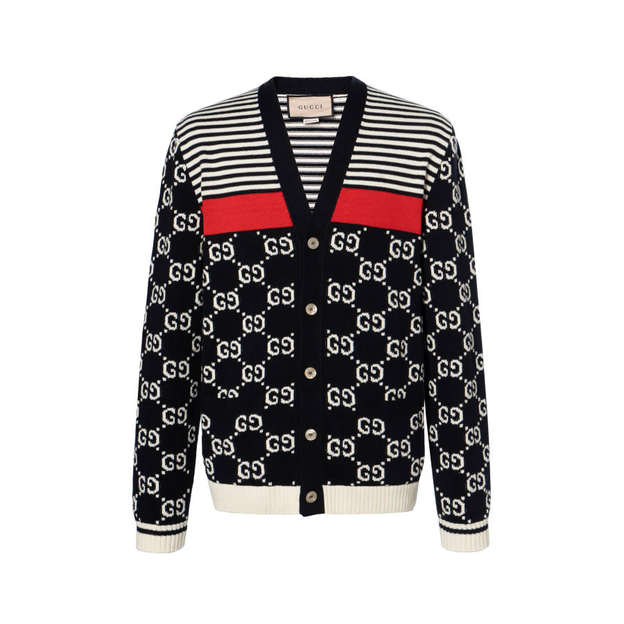 GUCCI Pre Owned 2010s GG jacquard Cotton Cardigan