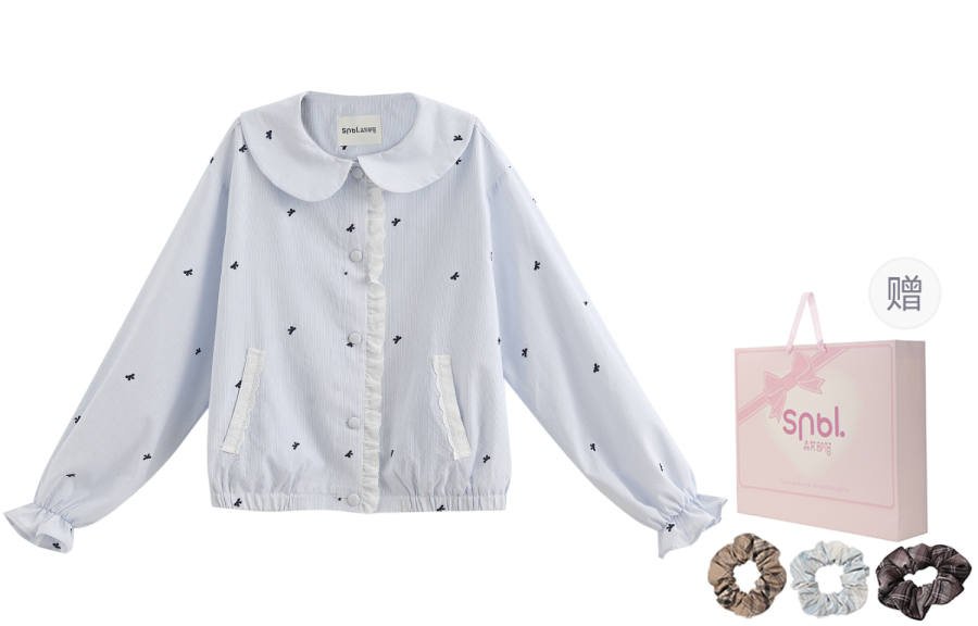 SNBL SNBL Shirts Women's Blue Peter Pan Collar Moderate
