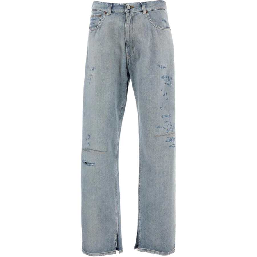 MM6 Maison Margiela Logo Patch Distressed Jeans