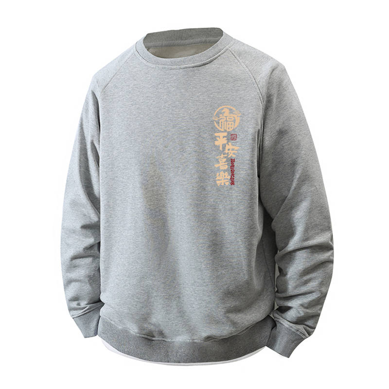 Tonlion Sweatshirts Unisex Crew Neck Moderate Mock Two Piece