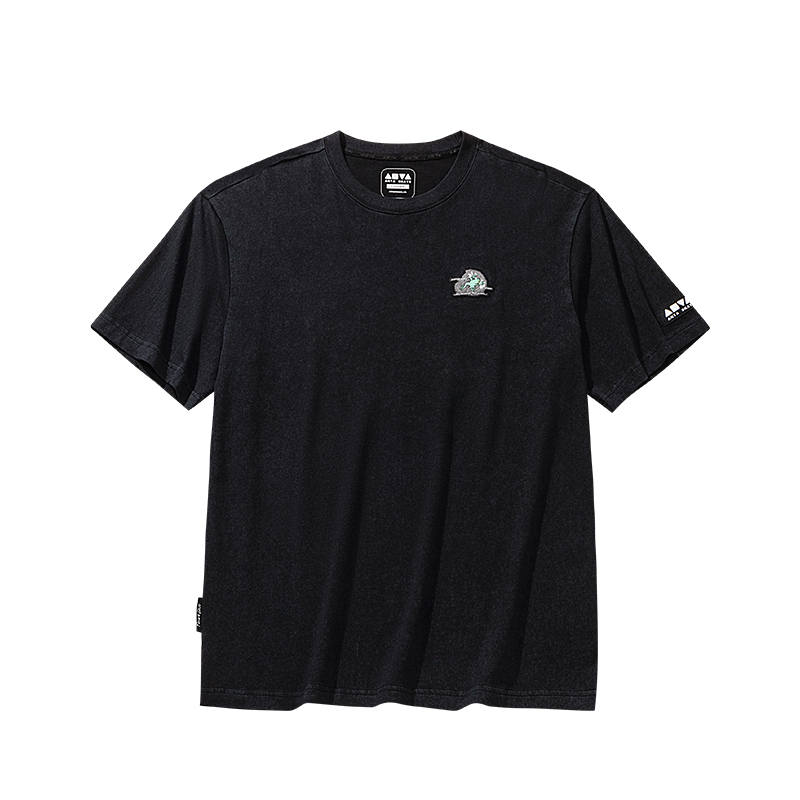ANTA T Shirts Men's Black Crew Neck