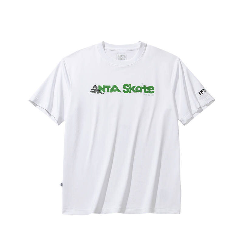 Anta Skateboard T Shirt Unisex Snowflake White