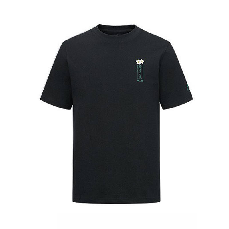 Li-Ning Li Ning T Shirts Unisex Crew Neck Moderate Straight Fit