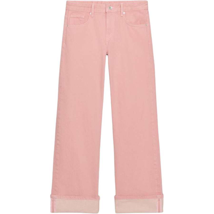 ZARA Trf Jeans Women's Pink Moderate Straight Fit Pants