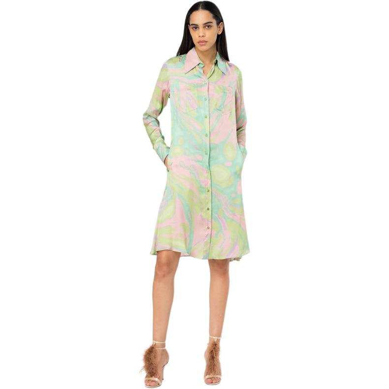 PINKO Abstract print Satin Shirtdress