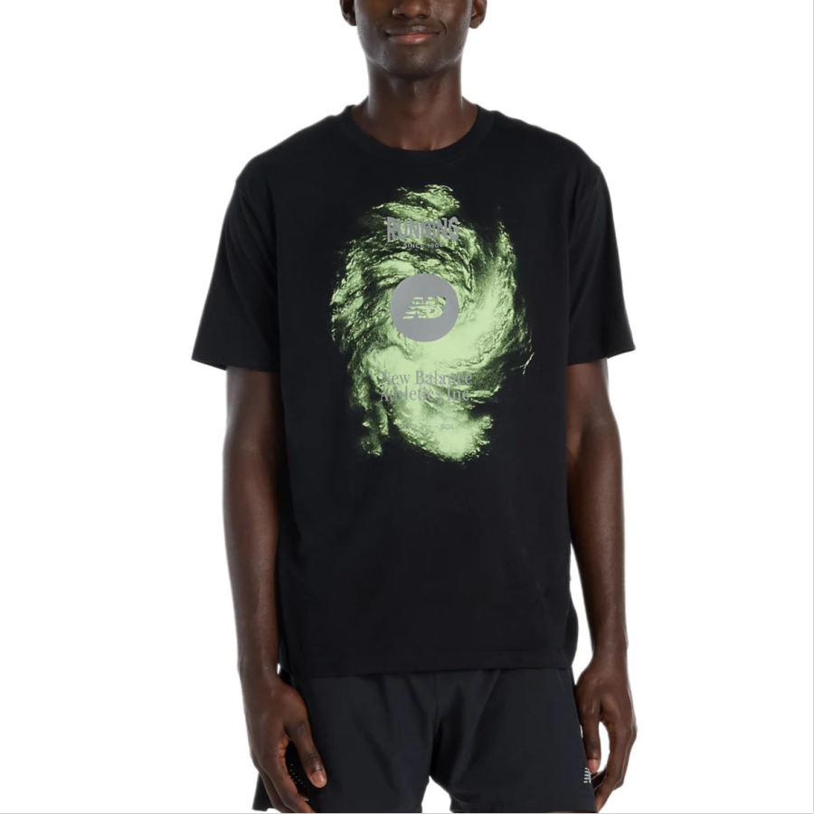 New Balance New Balance T Shirts Men's Black Crew Neck Moderate