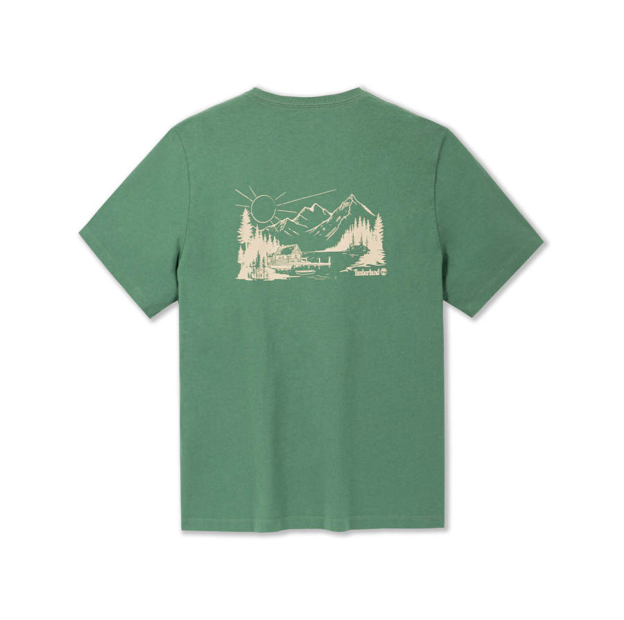 Timberland T Shirts Men's Green Crew Neck
