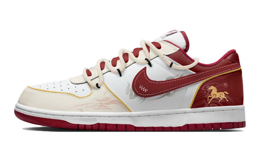 Nike Nike Big Abrasion Resistant Slip Resistant Low top Skateboard Shoes Men's Red White