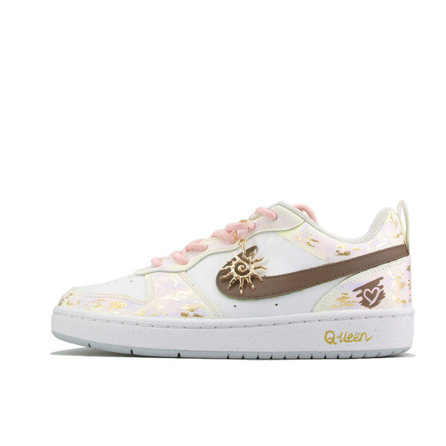 Nike Nike Court Borough Seven Points, Sweetheart Gold Script Low top Kids' Skateboarding Shoes Pink Purple Teenagers