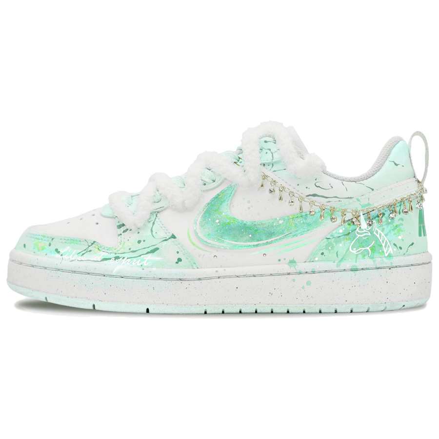 Nike Nike Court Borough Lucky Unicorn S Abrasion Resistant Slip Resistant Low top Skateboard Shoes Women's Pink Cyan