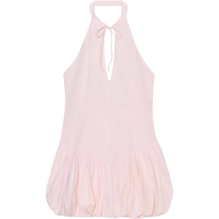ZARA Sleeveless Dresses Women's Light Pink Red V Neck Moderate