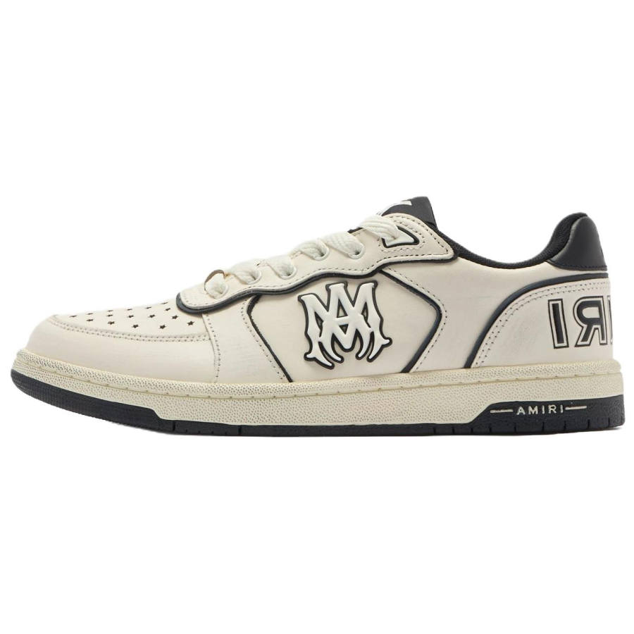 AMIRI NEWPORT Leather Low top Skateboard Shoes Men's Beige