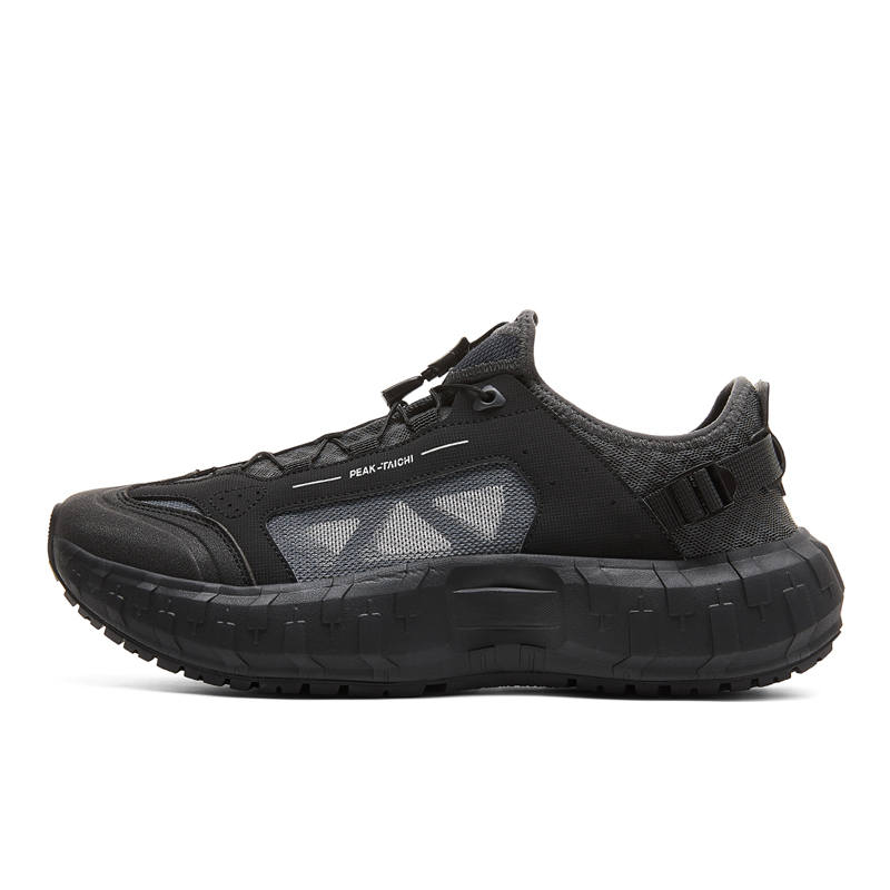 PEAK Height Increasing Abrasion Resistant Breathable Casual Shoes Men's Black Dark Gray