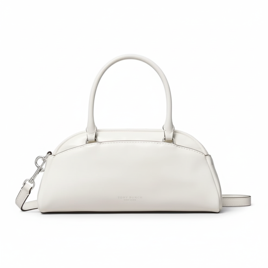 TORY BURCH Crinkled Leather Handbag Small Women's White