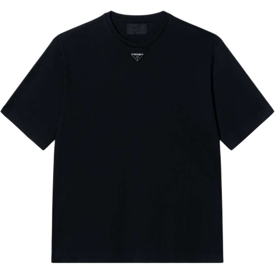 PRADA Prada Logo Plaque Crewneck T-Shirt