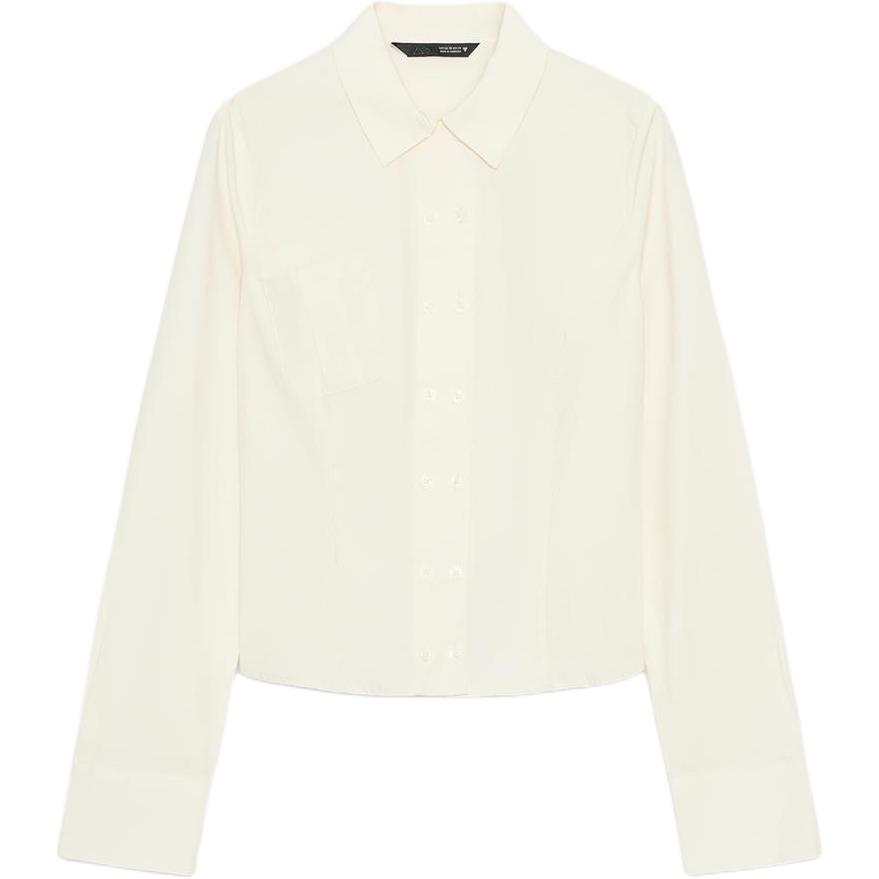 ZARA Shirts Women's Cream Lapel