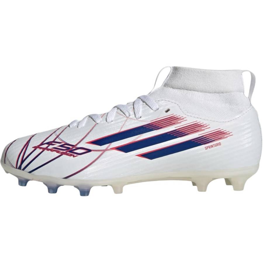 Adidas Adidas F50 Sparkfusion Support Mid top Soccer Shoes White Blue Red Kids'