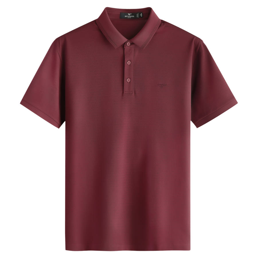 SEPTWOLVES Polo Shirts Men's Crimson Polo Collar Moderate Straight Fit