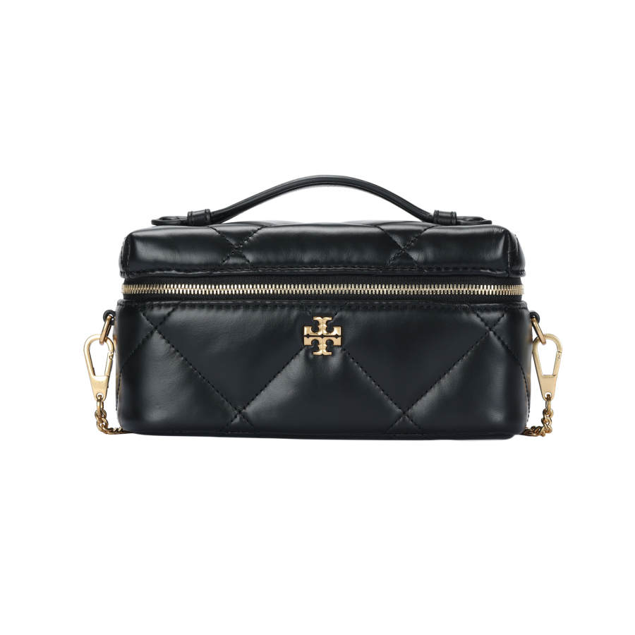 TORY BURCH Kira Cow Leather Makeup Bag Mini Women's Black