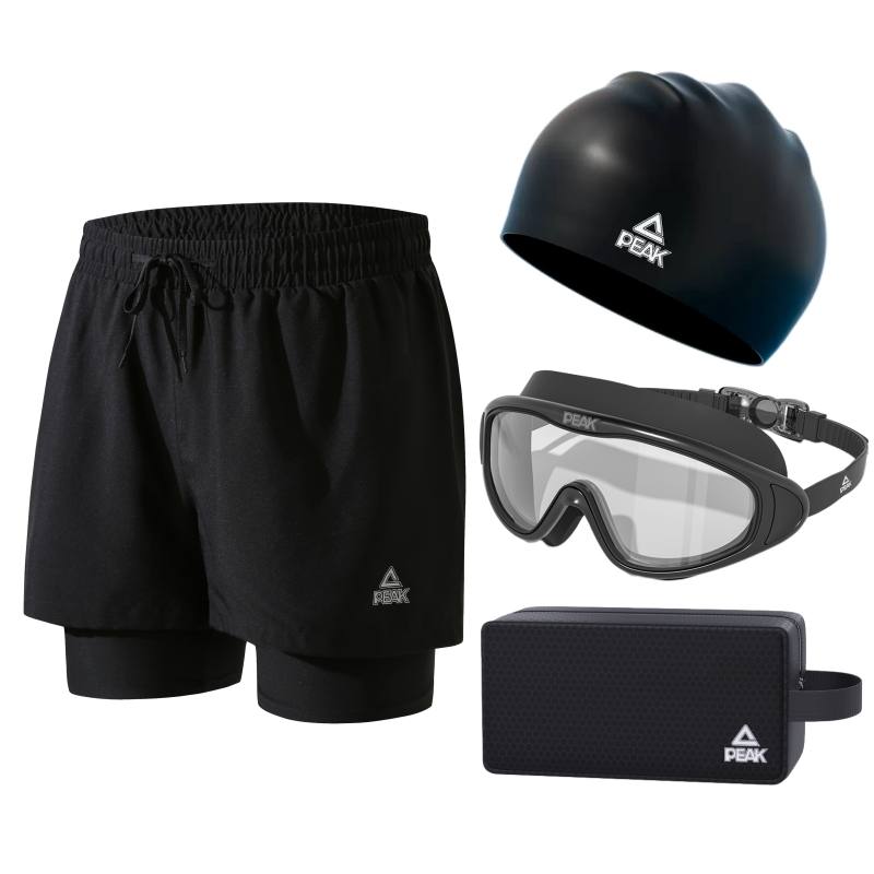 PEAK PEAK Swimming Sets Polyester Swimming Pool Seaside Beach Men's Black