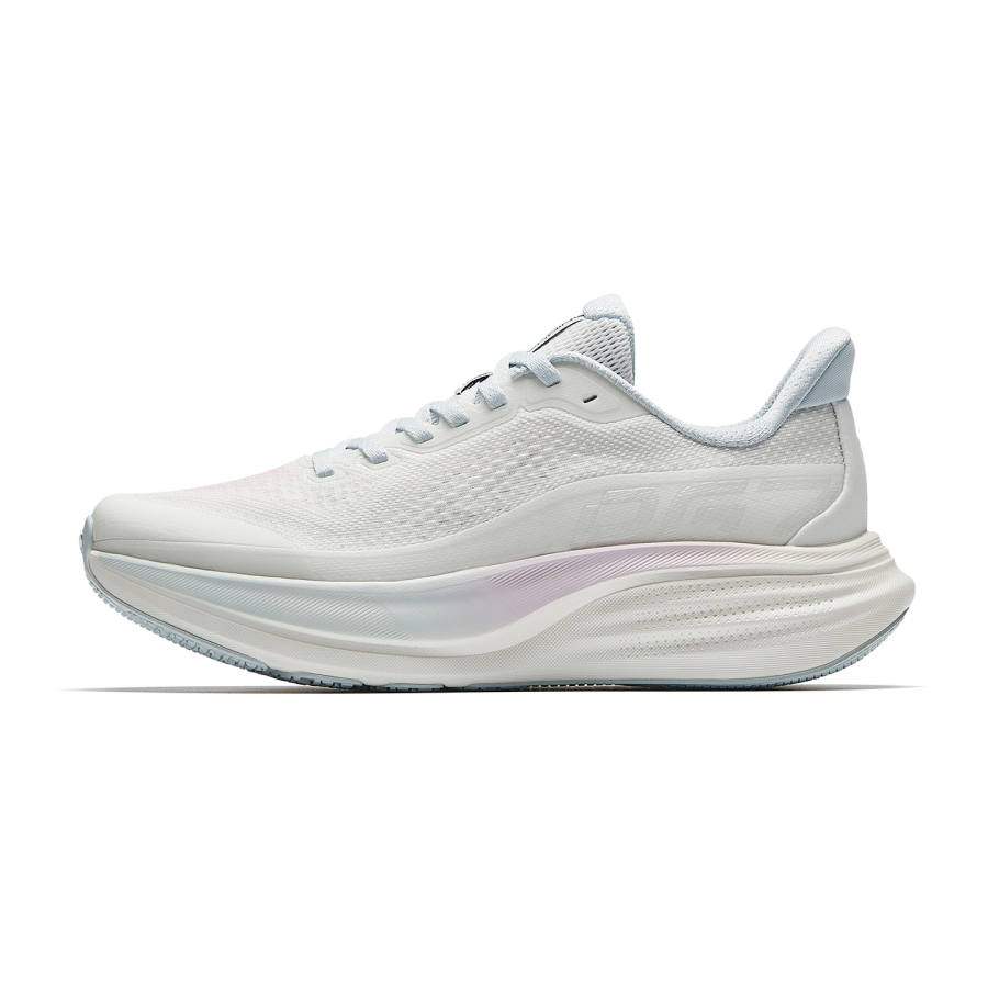 Anta Fabric Cushioning, Wear Resistant Low top Casual Running Shoes Women's Papyrus White Mirage Blue