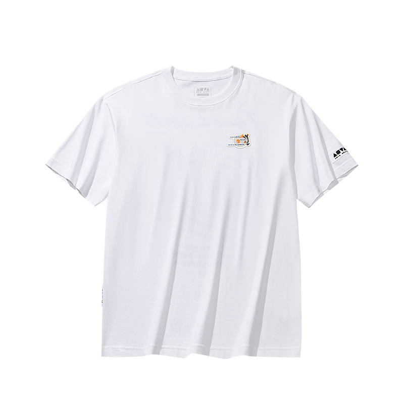 ANTA T Shirts Men's White Crew Neck Moderate Straight Fit