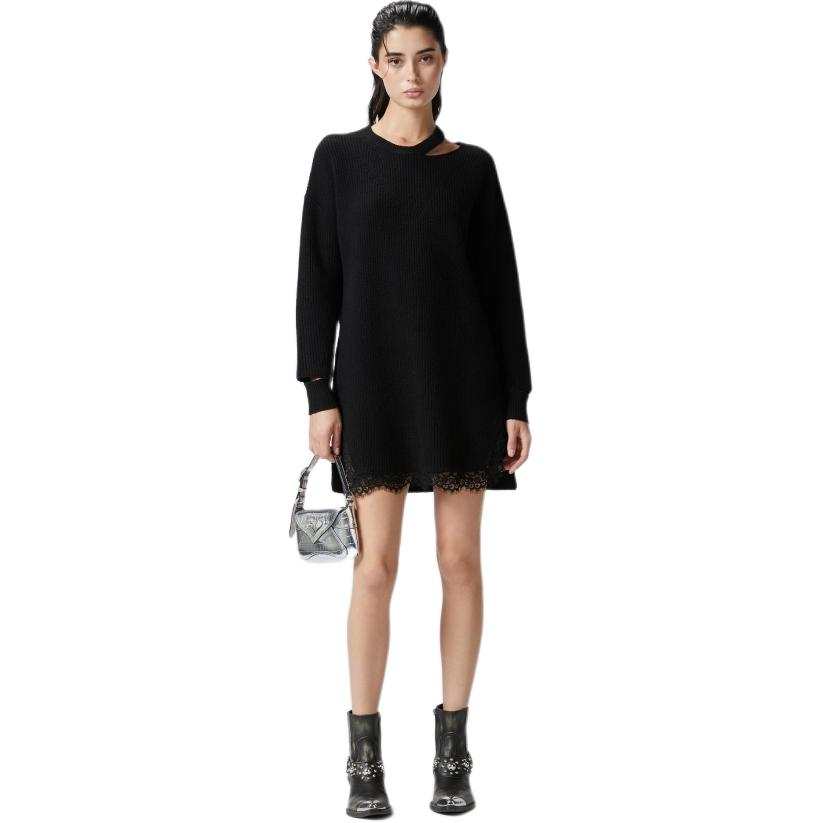 PINKO Cut Out Crew Neck Mini Dress