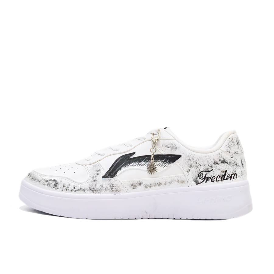 Li-Ning Li Ning Dream Factory Lightweight Slip Resistant Lightweight Anti Slip Low top Skateboard Shoes Unisex Black White Gray