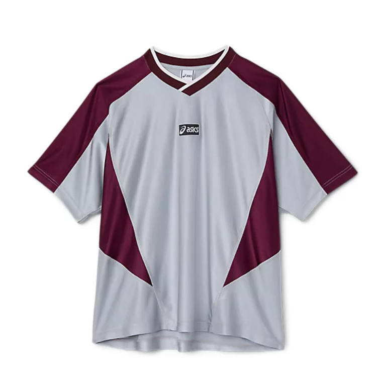 ASICS Game SPORTSTYLE T Shirt Unisex Silver Burgundy