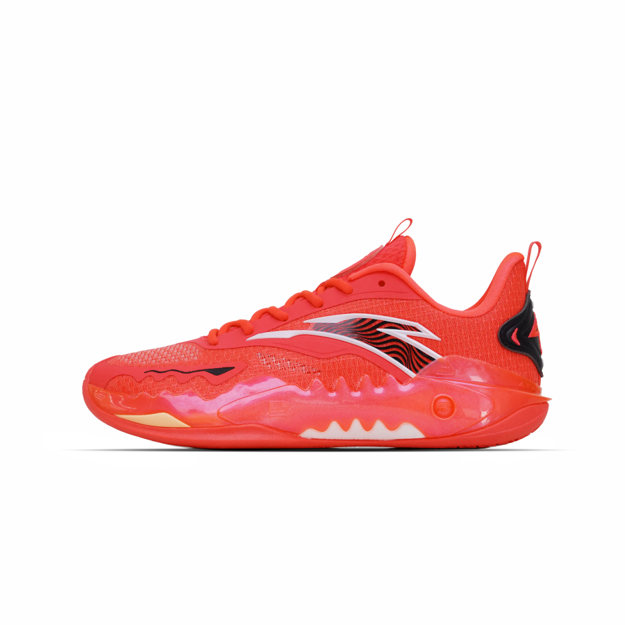 Anta Shock Wave 5 Low top Basketball Shoes Men's Neon Bright Red