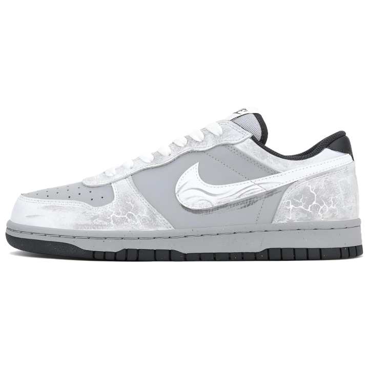Nike Nike Big Abrasion Resistant Low top Skateboard Shoes Men's Gray White