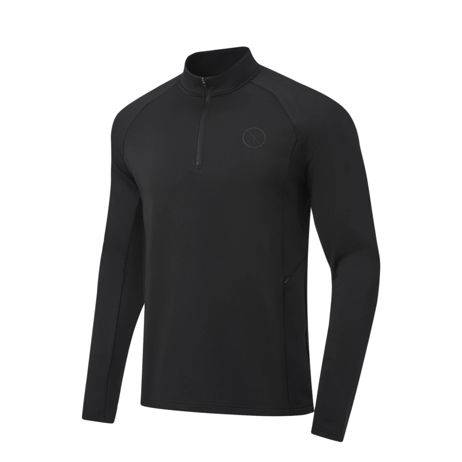 Li-Ning Li Ning T Shirts Men's Black Stand Collar Moderate