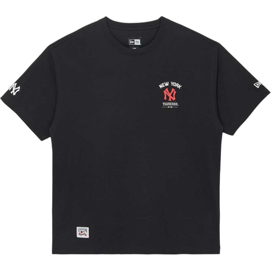 New Era X MLB T Shirts Unisex Black Crew Neck
