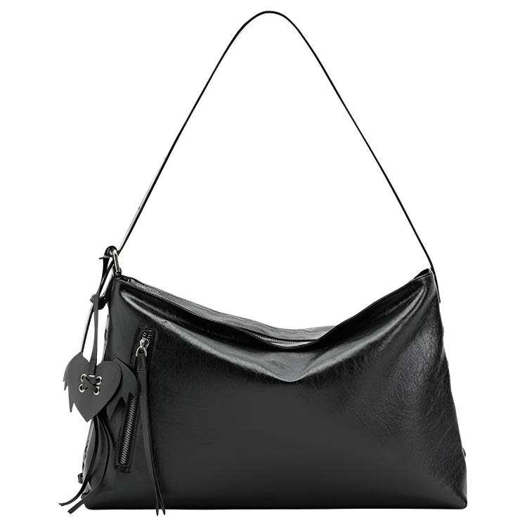URBAN REVIVO Artificial Leather Shoulder Bag Regular Women's Black