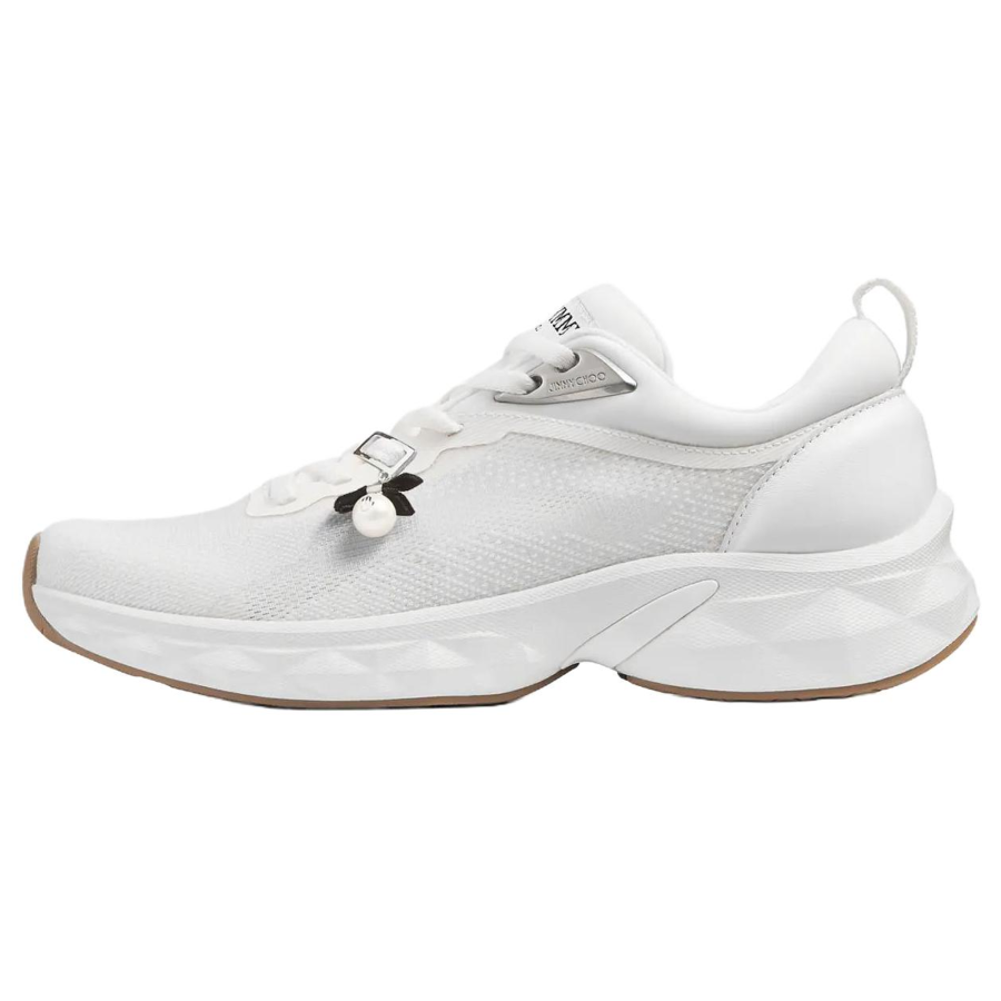 Jimmy Choo Diamond Run F Leather Low top Casual Shoes Women's White