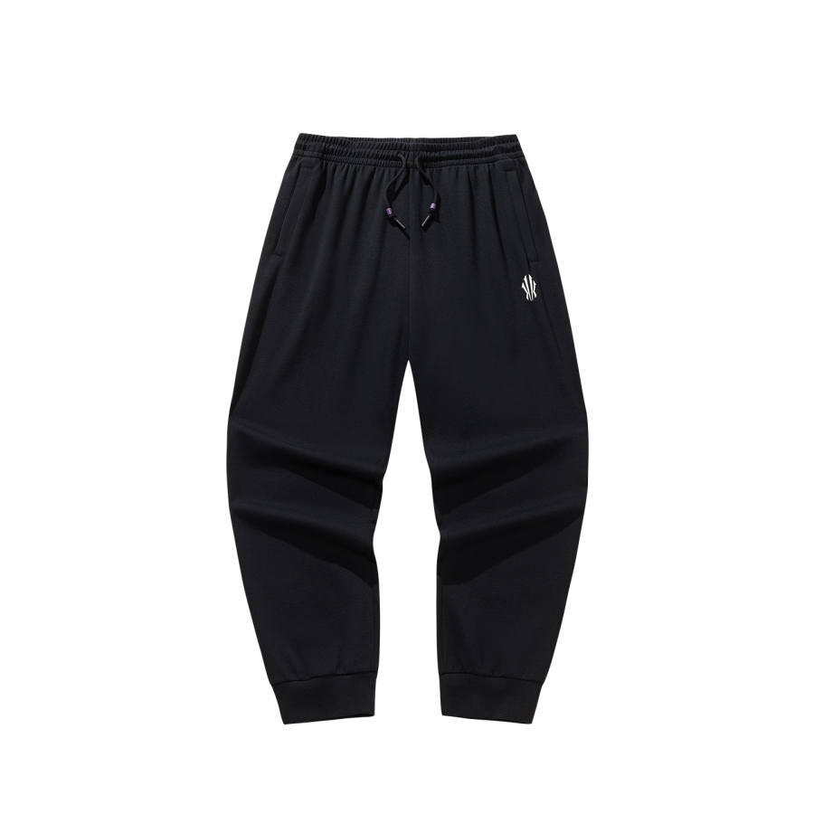 Anta Irving Collection Knitted Fabric Sports Pants Unisex Basic Black