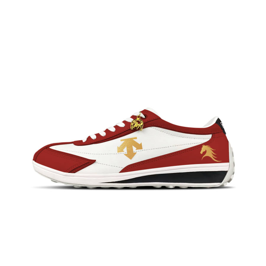 DESCENTE Cron Racer Abrasion Resistant Low top Casual Shoes Unisex Red White