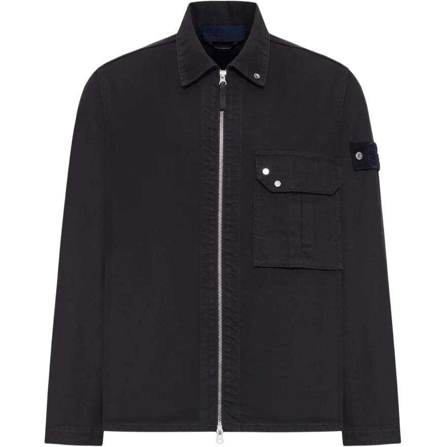 Stone Island Zip-Front Denim Jacket