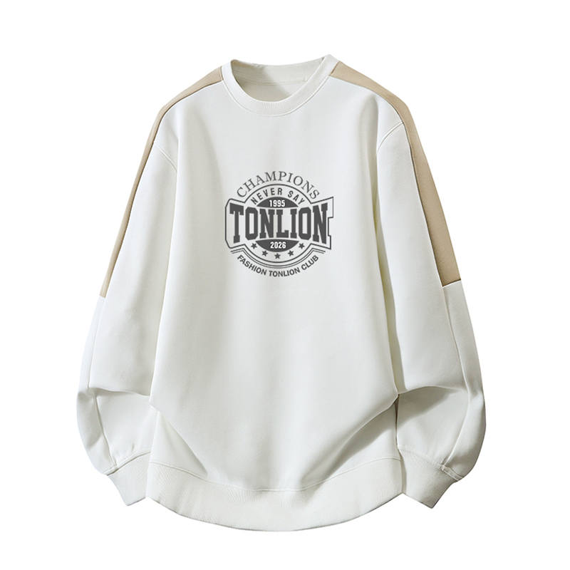 Tonlion Sweatshirts Unisex Crew Neck Moderate Regular